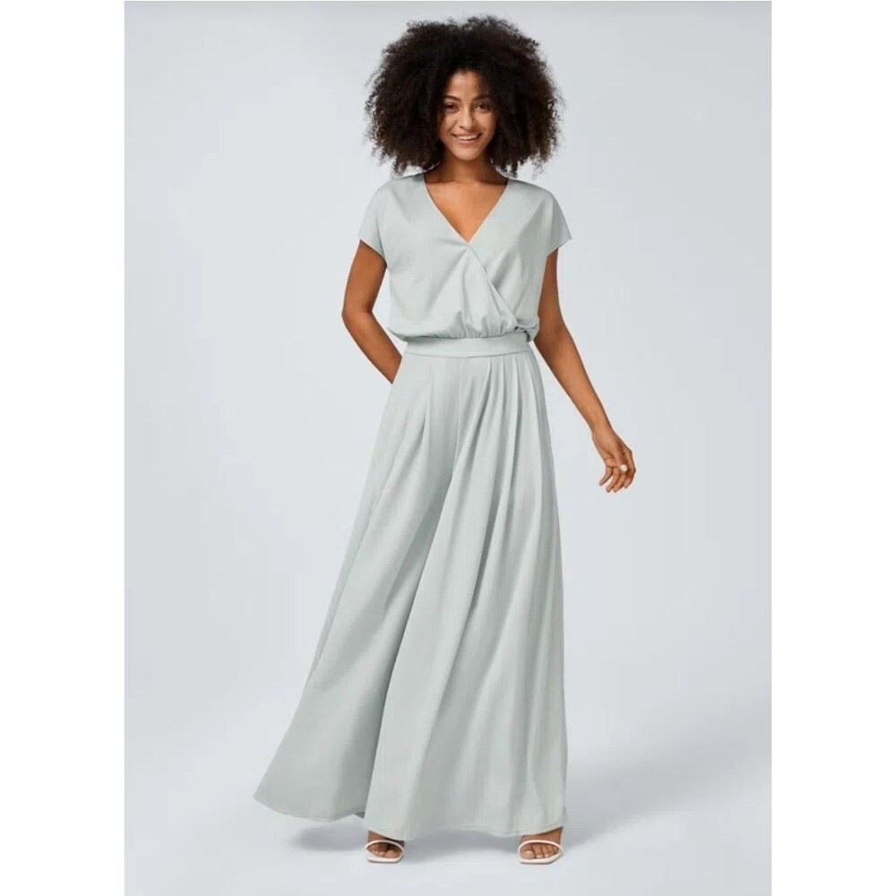 Halara NWT V Neck Short Sleeve Pocket Wide Leg Flowy Waffle Jumpsuit Small